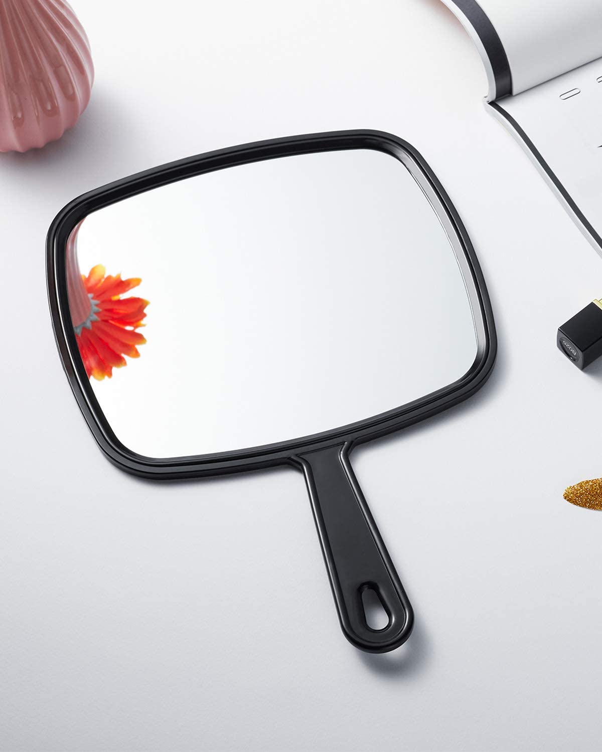 Amazon.com: Nicole Fantini Hair Stylist Black Handheld Mirror with
